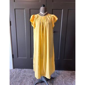 Shein Yellow Ruffled Sleeve Dress Size Large